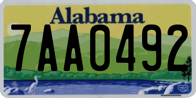 AL license plate 7AA0492