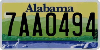 AL license plate 7AA0494