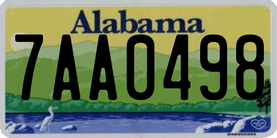 AL license plate 7AA0498