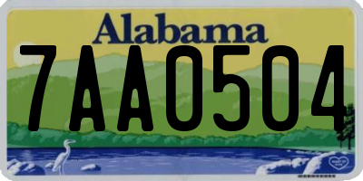 AL license plate 7AA0504