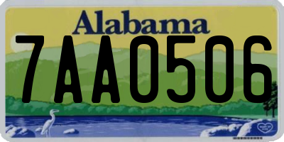 AL license plate 7AA0506