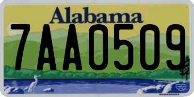 AL license plate 7AA0509