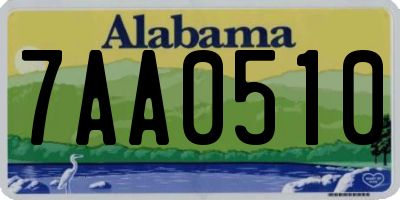 AL license plate 7AA0510
