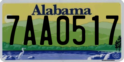 AL license plate 7AA0517