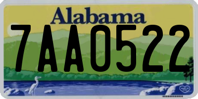 AL license plate 7AA0522