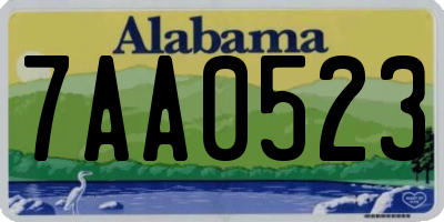 AL license plate 7AA0523