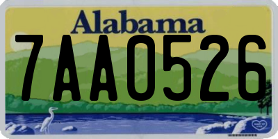 AL license plate 7AA0526