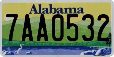 AL license plate 7AA0532