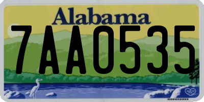AL license plate 7AA0535