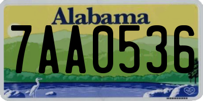 AL license plate 7AA0536