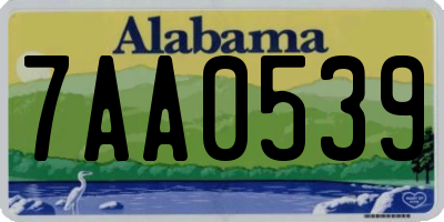 AL license plate 7AA0539