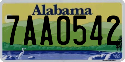 AL license plate 7AA0542
