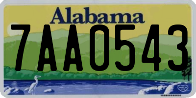 AL license plate 7AA0543