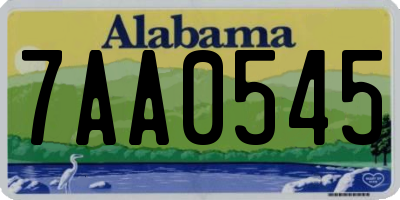 AL license plate 7AA0545