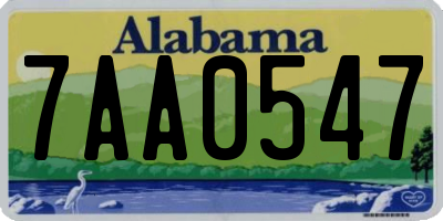 AL license plate 7AA0547
