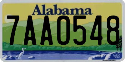 AL license plate 7AA0548