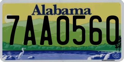 AL license plate 7AA0560