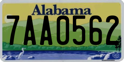 AL license plate 7AA0562