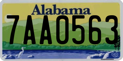 AL license plate 7AA0563