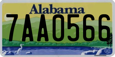 AL license plate 7AA0566