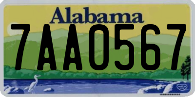 AL license plate 7AA0567