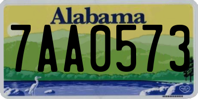 AL license plate 7AA0573