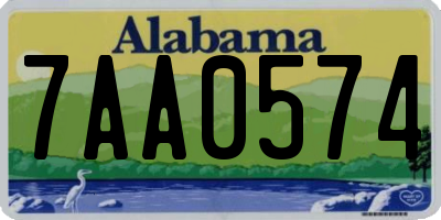 AL license plate 7AA0574