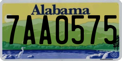 AL license plate 7AA0575