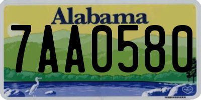 AL license plate 7AA0580