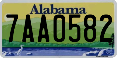 AL license plate 7AA0582