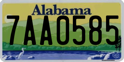 AL license plate 7AA0585