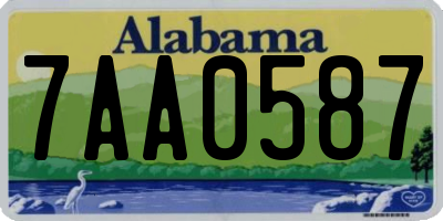 AL license plate 7AA0587