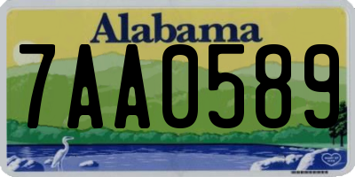 AL license plate 7AA0589