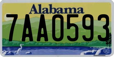 AL license plate 7AA0593