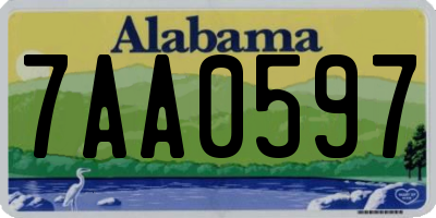 AL license plate 7AA0597