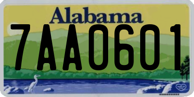 AL license plate 7AA0601