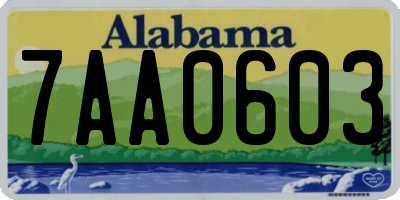 AL license plate 7AA0603