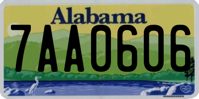AL license plate 7AA0606