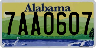 AL license plate 7AA0607
