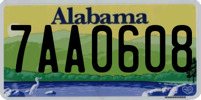 AL license plate 7AA0608