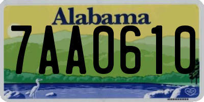 AL license plate 7AA0610