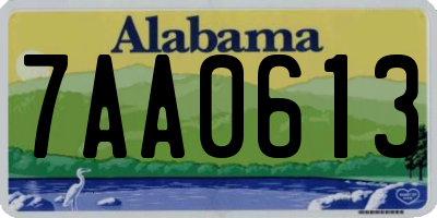 AL license plate 7AA0613