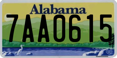 AL license plate 7AA0615
