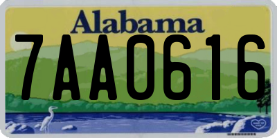 AL license plate 7AA0616