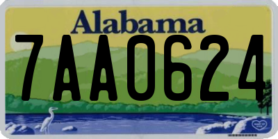 AL license plate 7AA0624