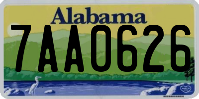 AL license plate 7AA0626