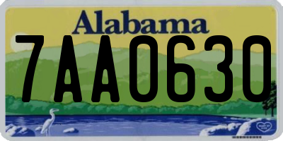 AL license plate 7AA0630