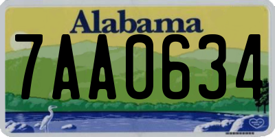 AL license plate 7AA0634