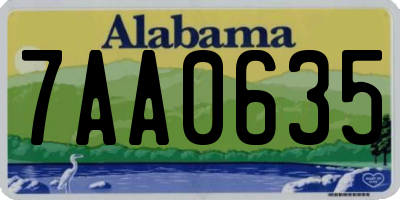 AL license plate 7AA0635