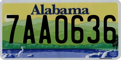 AL license plate 7AA0636